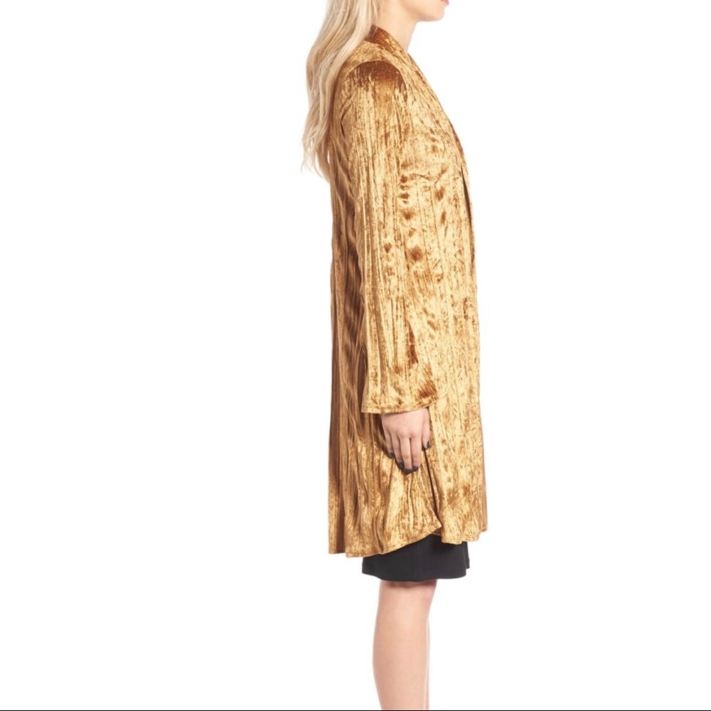Leith golden brown velour duster